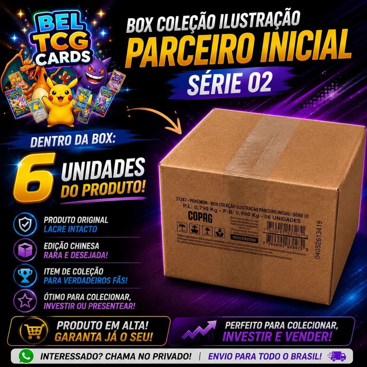 Caixa lacrada de parceiros inicial 2 Pokémon - Foto 2