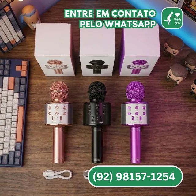 Microfone Sem Fio Tune BT Karaokê WS-858