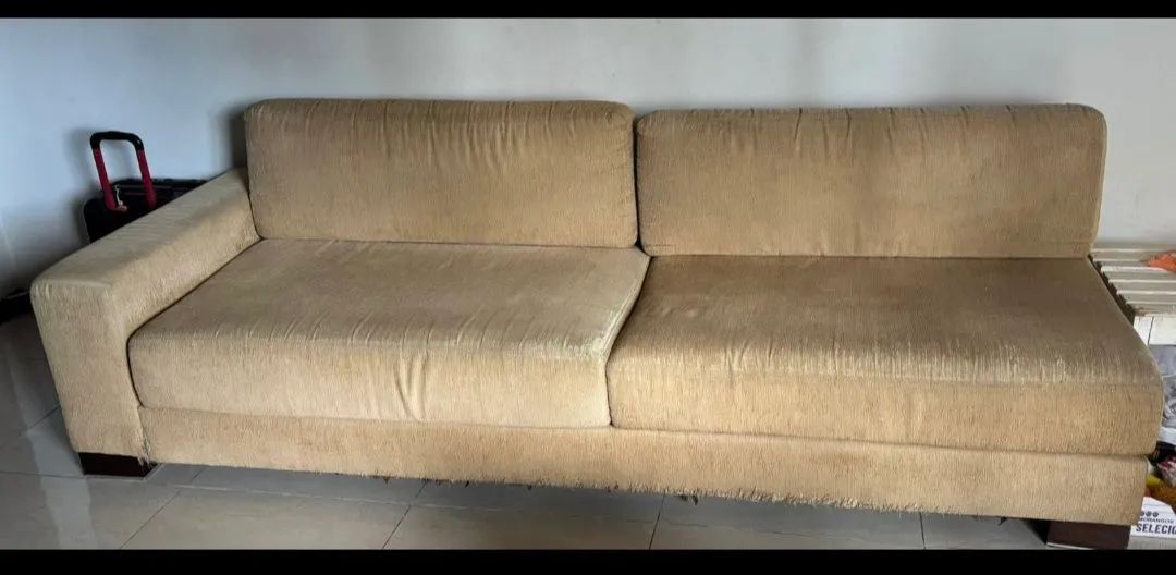 Sofá bege com chaise - Foto 2