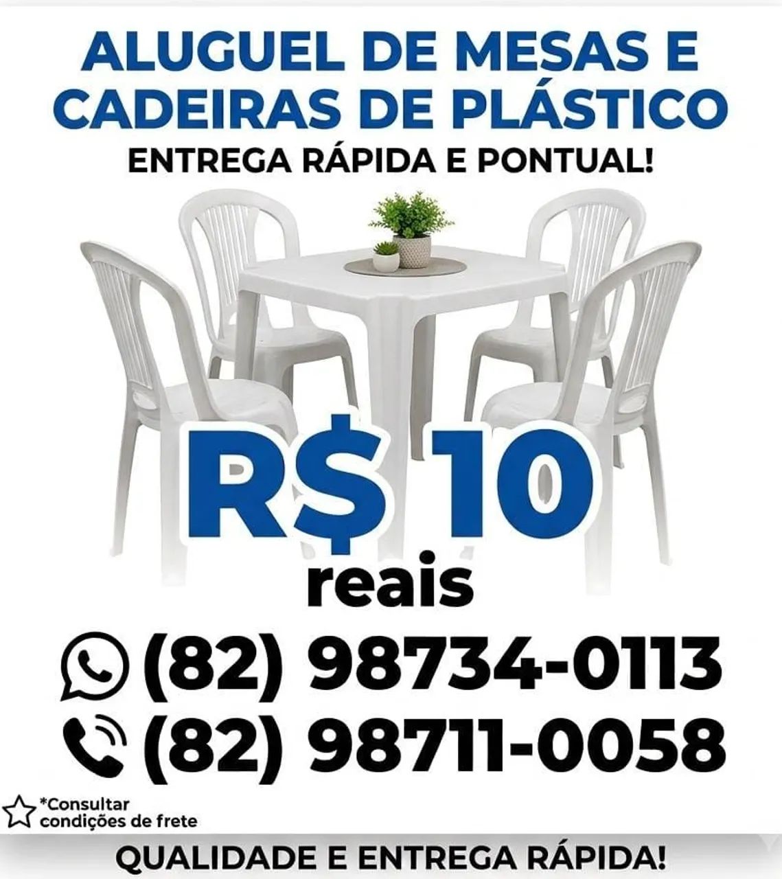 Mesas e cadeiras para aluguel 