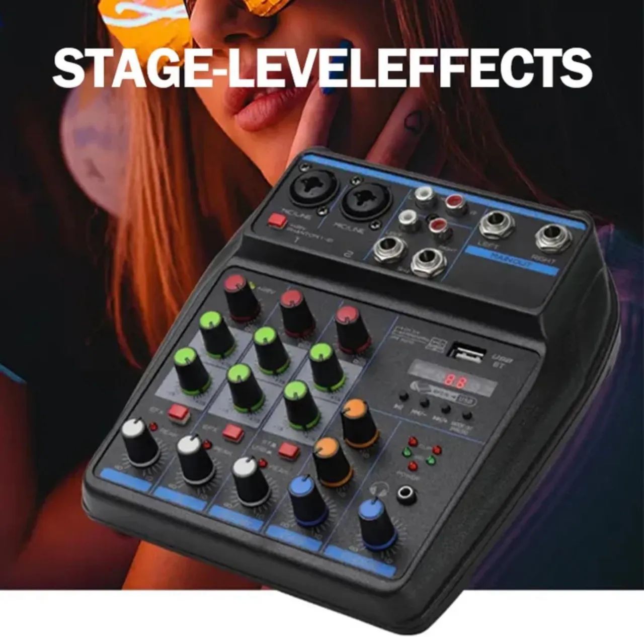 Mesa mixer Interface Profissional 4 Canais MP3 (NOVA)