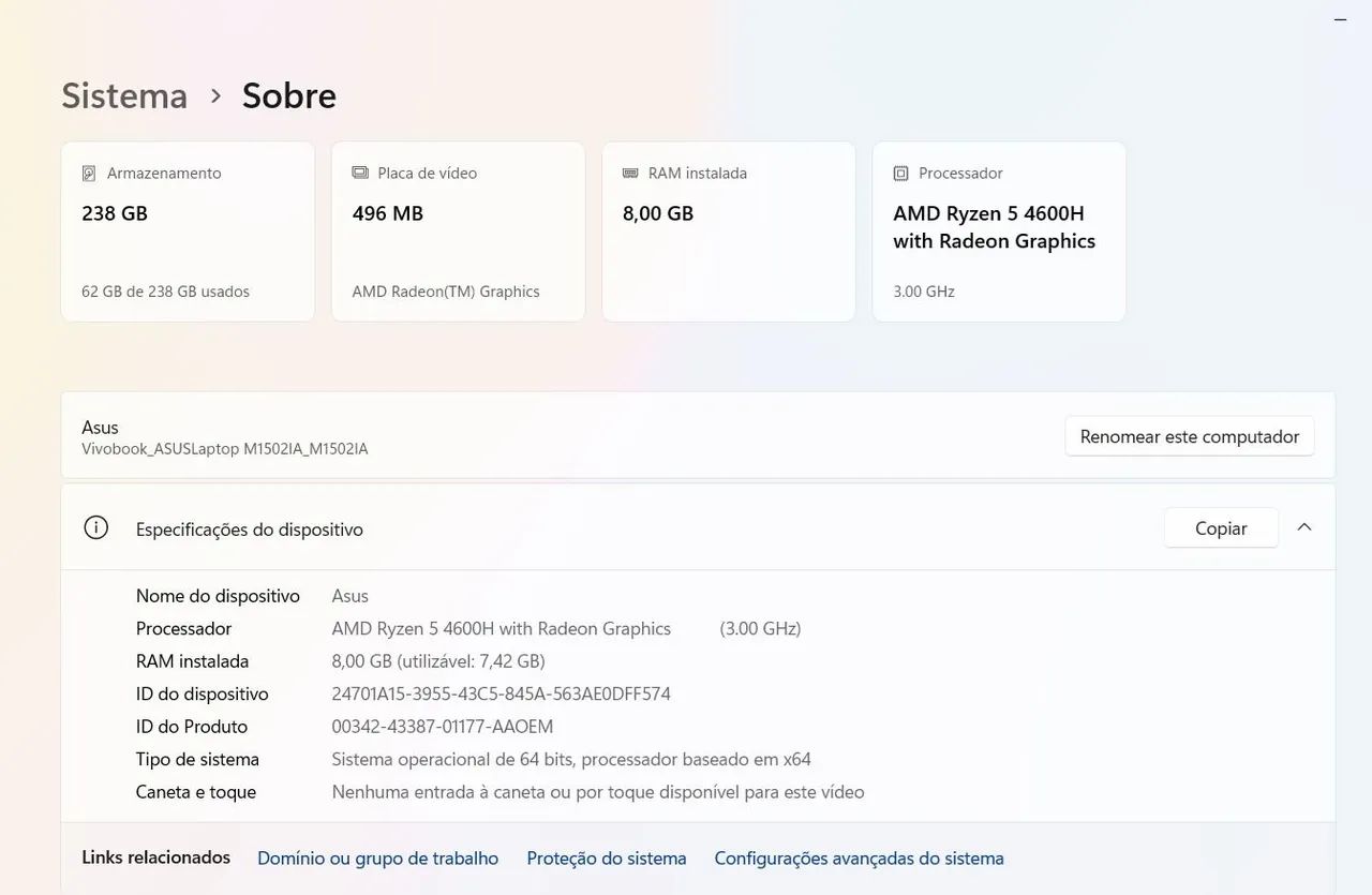 Notebook Asus vivobook, 8gb ram, amd ryzen 5 com placa integrada amd - Foto 4