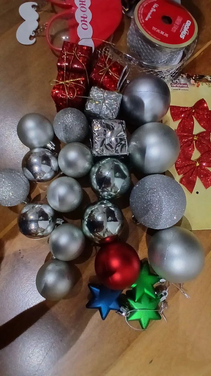 Kit de natal, fitas, laços e bolas  - Foto 3