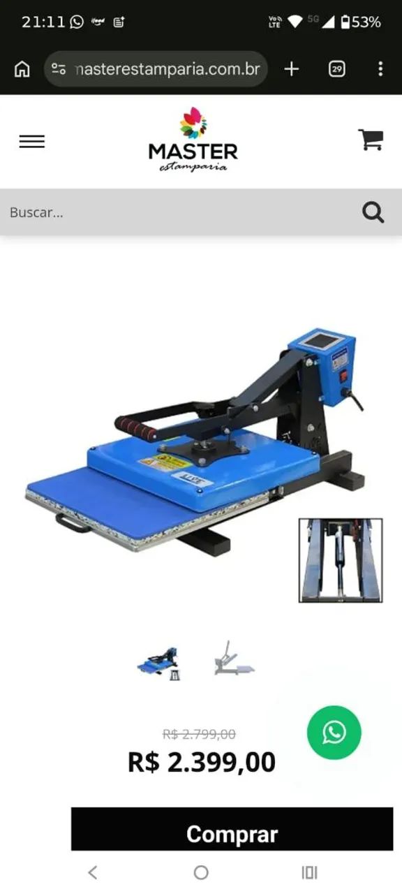 Prensa Térmica para Sublimação 38x38