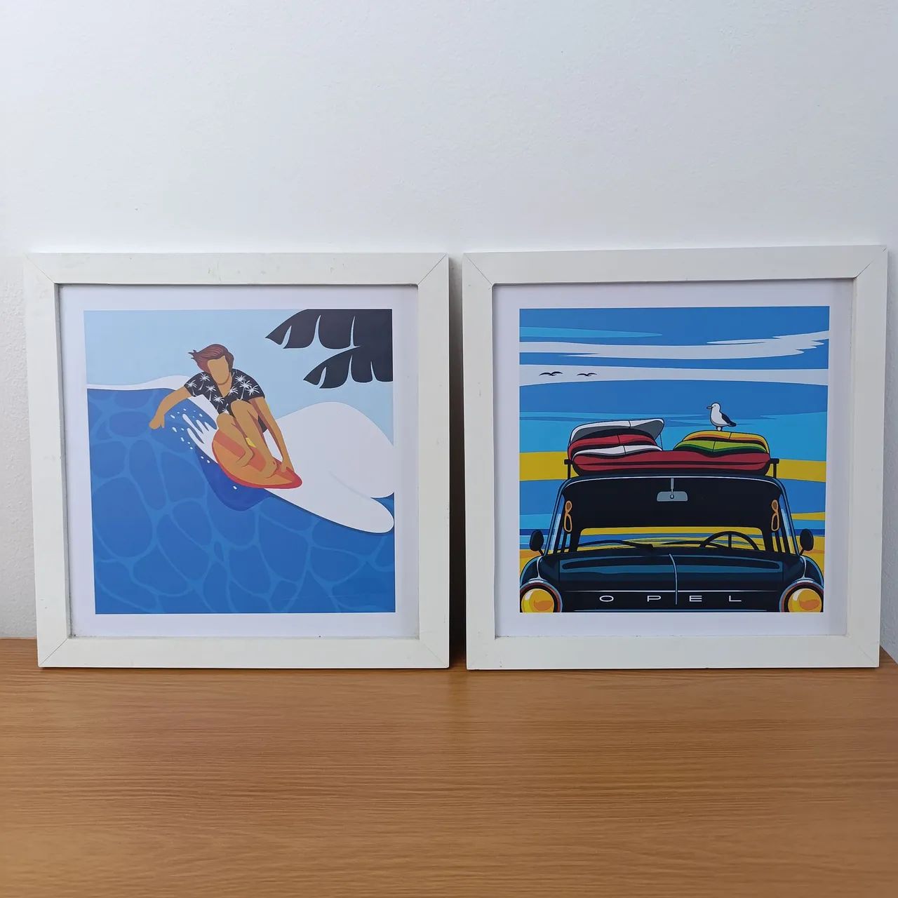 Par de quadros de surf