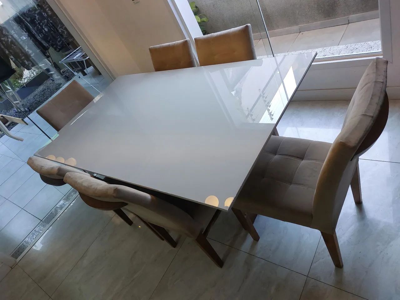 Mesa com tampo em vidro  - Foto 4