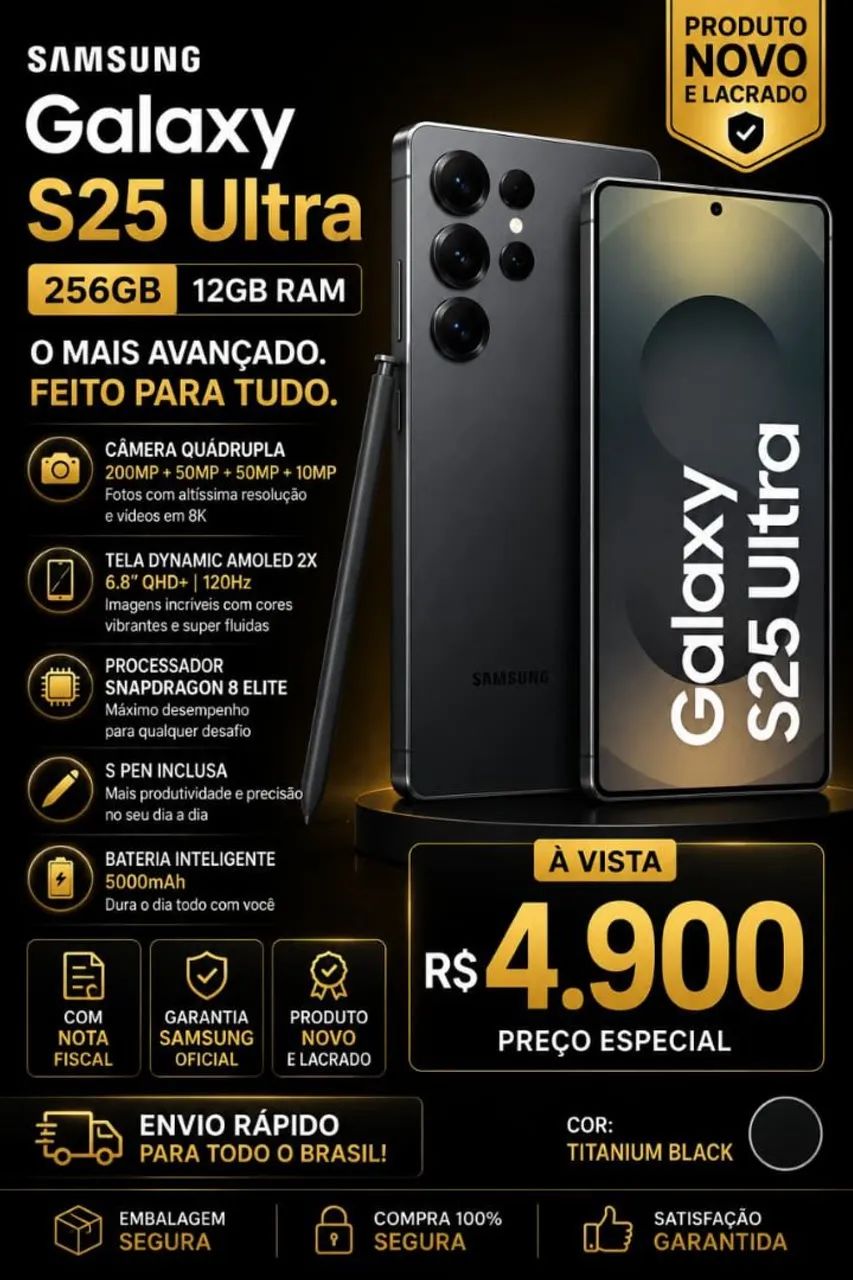 Galaxy S25 ultra 256 giga com 12 de ram 