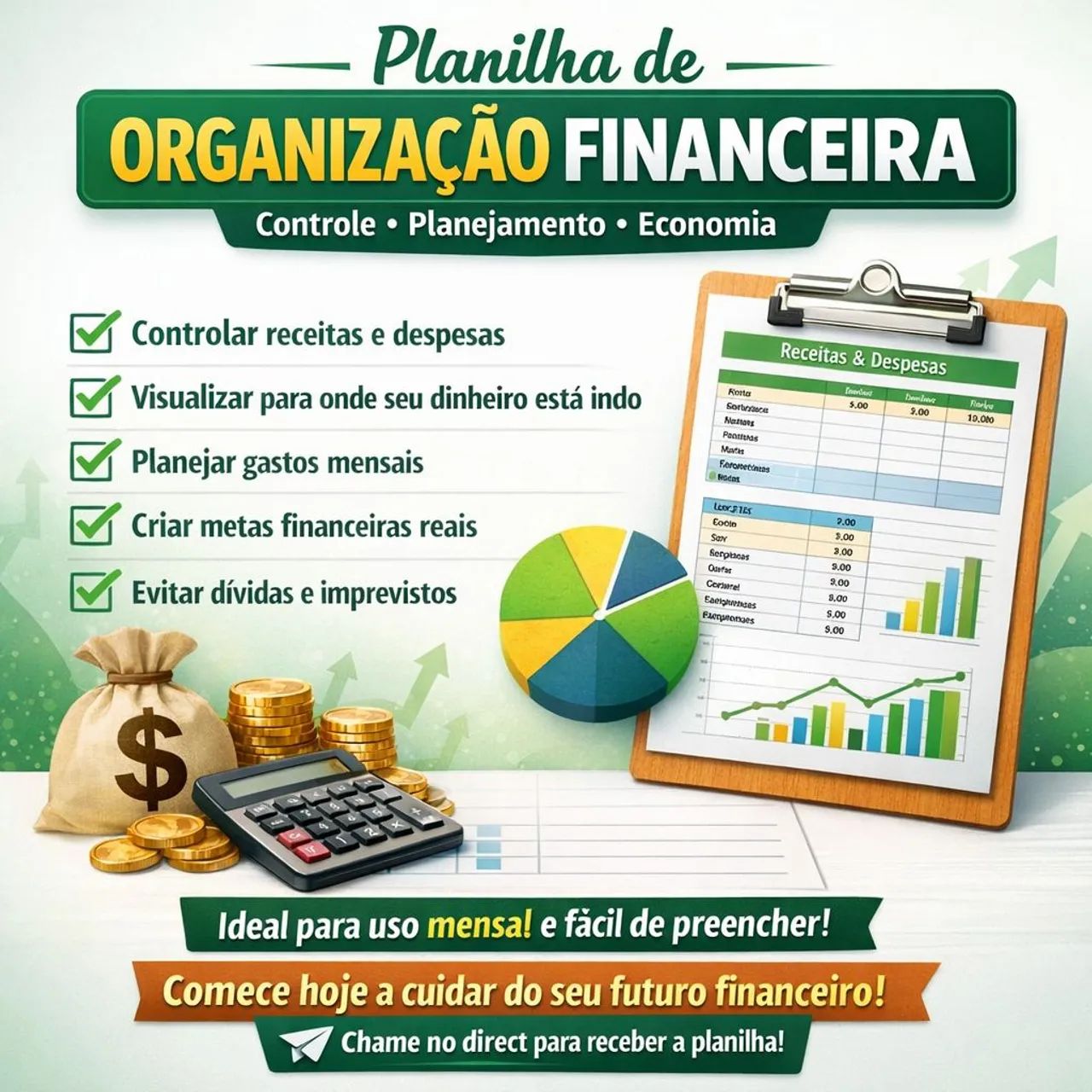 Planilha de organização financeira 