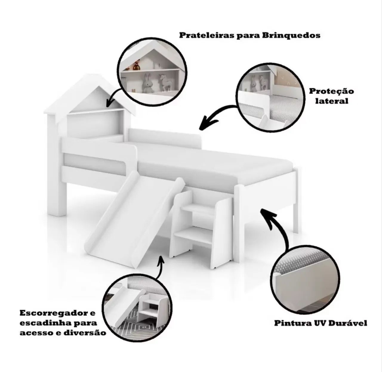 Cama de menina com escorregador  - Foto 2