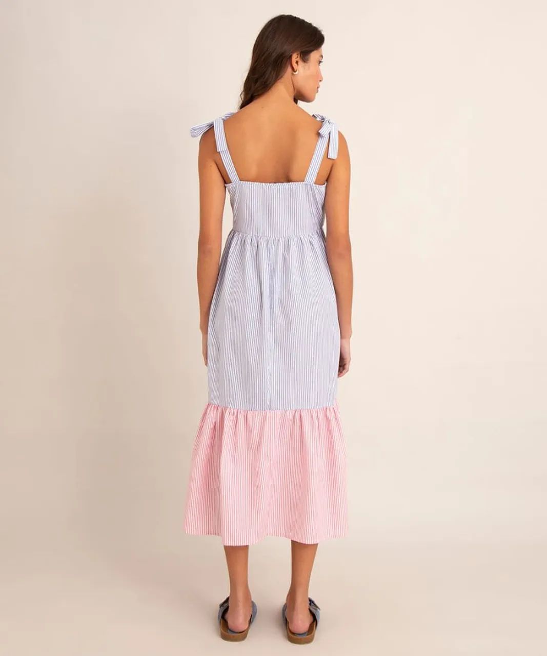 Vestido listrado rosa e azul tam. PP - Foto 3