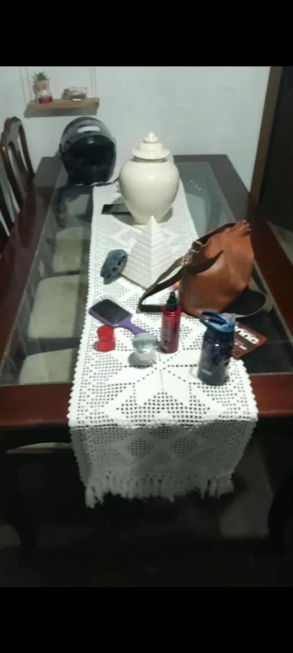 MESA DE VIDRO COM MADEIRA 1,70 x 0.98 - Foto 3