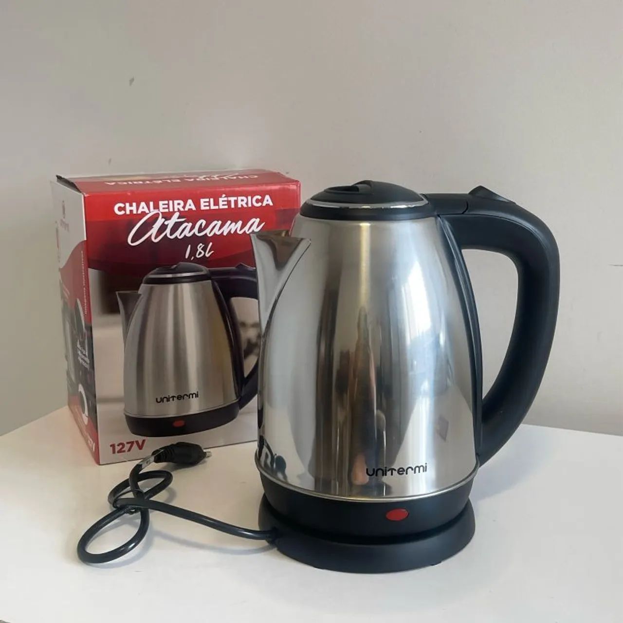 Chaleira elétrica 1,8 litros 1200w 127v - Foto 2