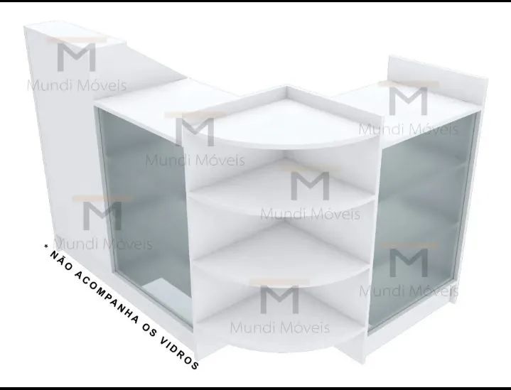Balcão vitrine caixa MDF 