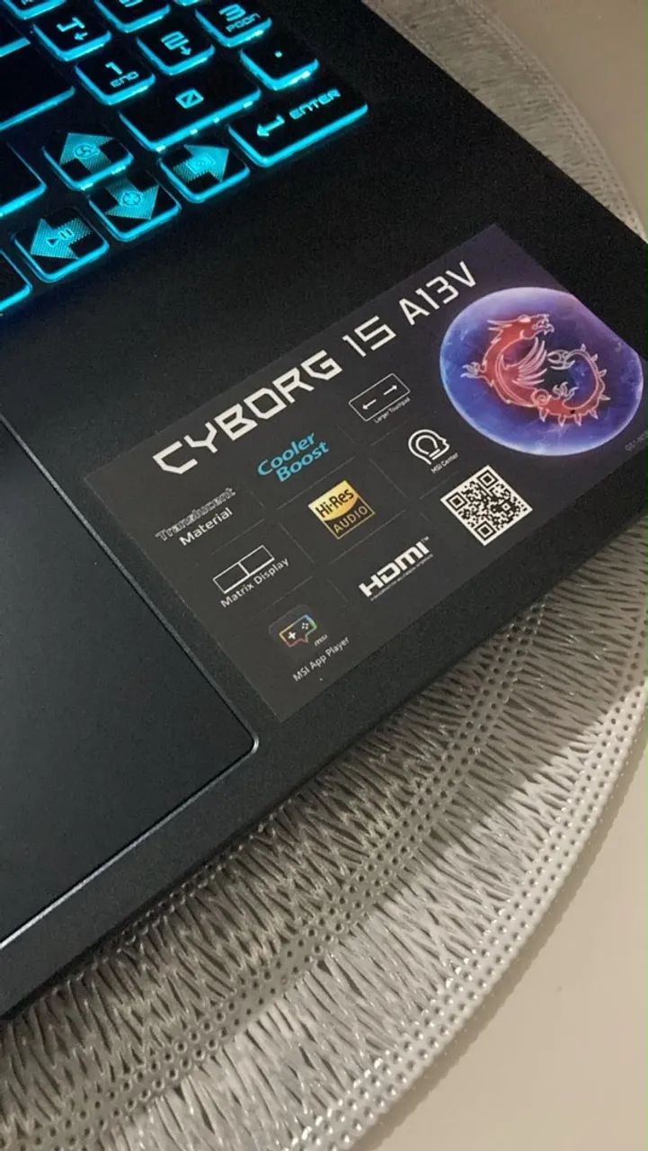 Notebook Gamer MSI Cyborg 15 A13V | Intel Core 13ª Gen | Completo na Caixa - Foto 2