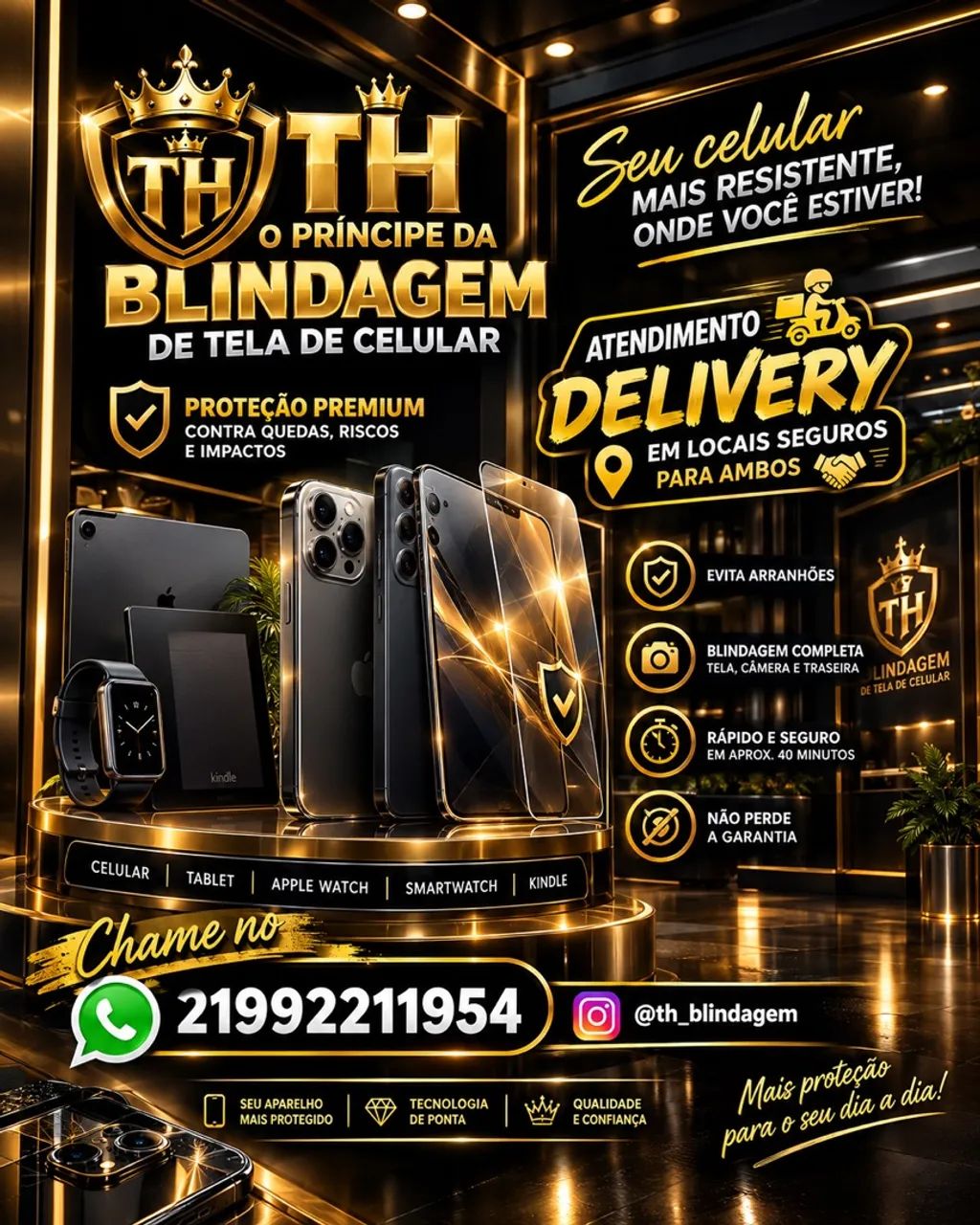 Blindagem de tela de celular 