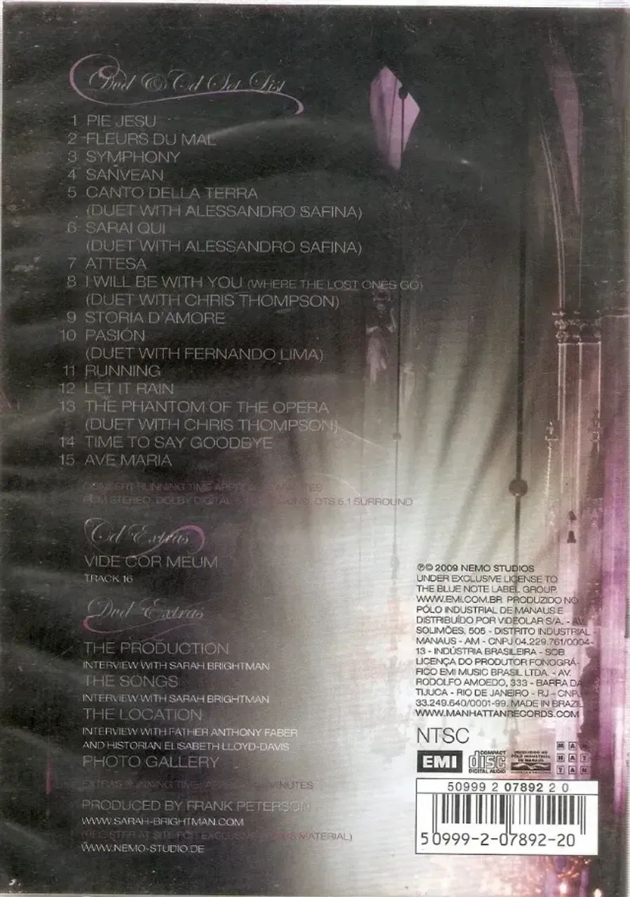 Dvd Duplo Sarah Brightman Symphony: Live In Vienna  - Foto 2