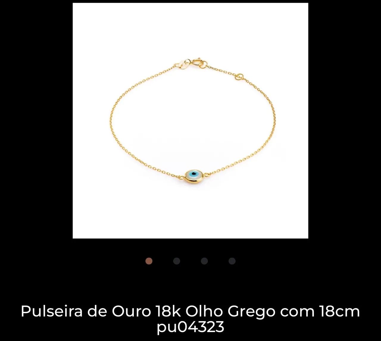 Pulseira olho grego 18 k - Foto 3
