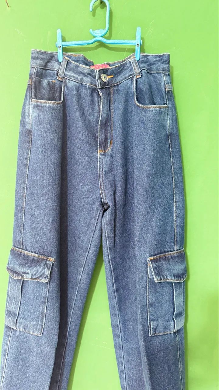 Calça cargo JEANS - Tamanho 42