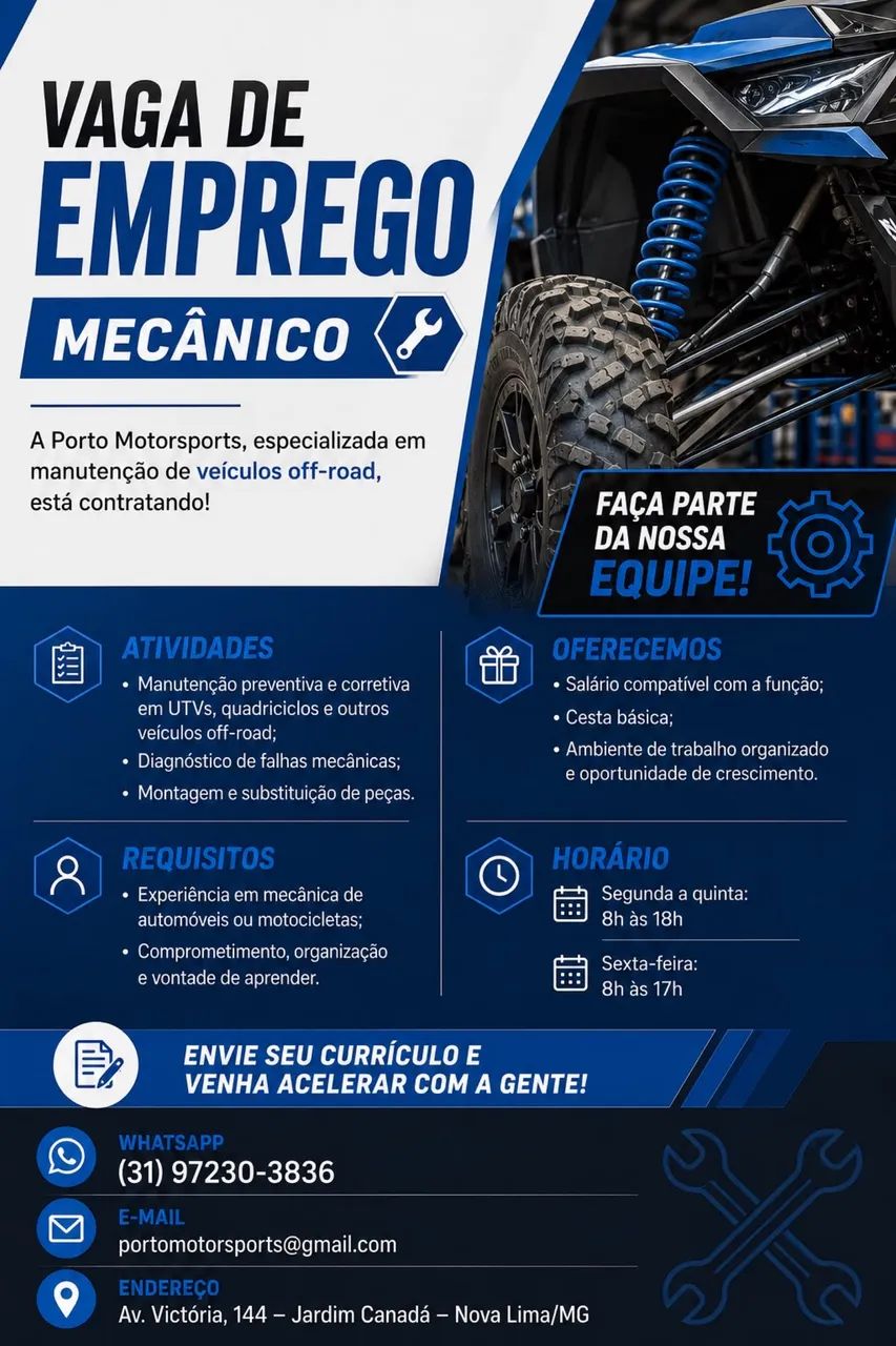 Vaga emprego mecânico 