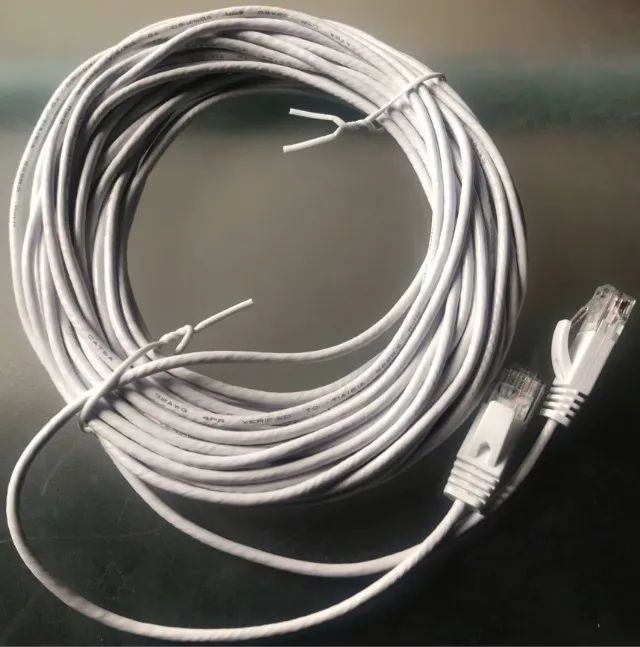 Cabo Fino De Rede Internet Cat 6a 10 Gbps Rj45 Lan 20 Metros