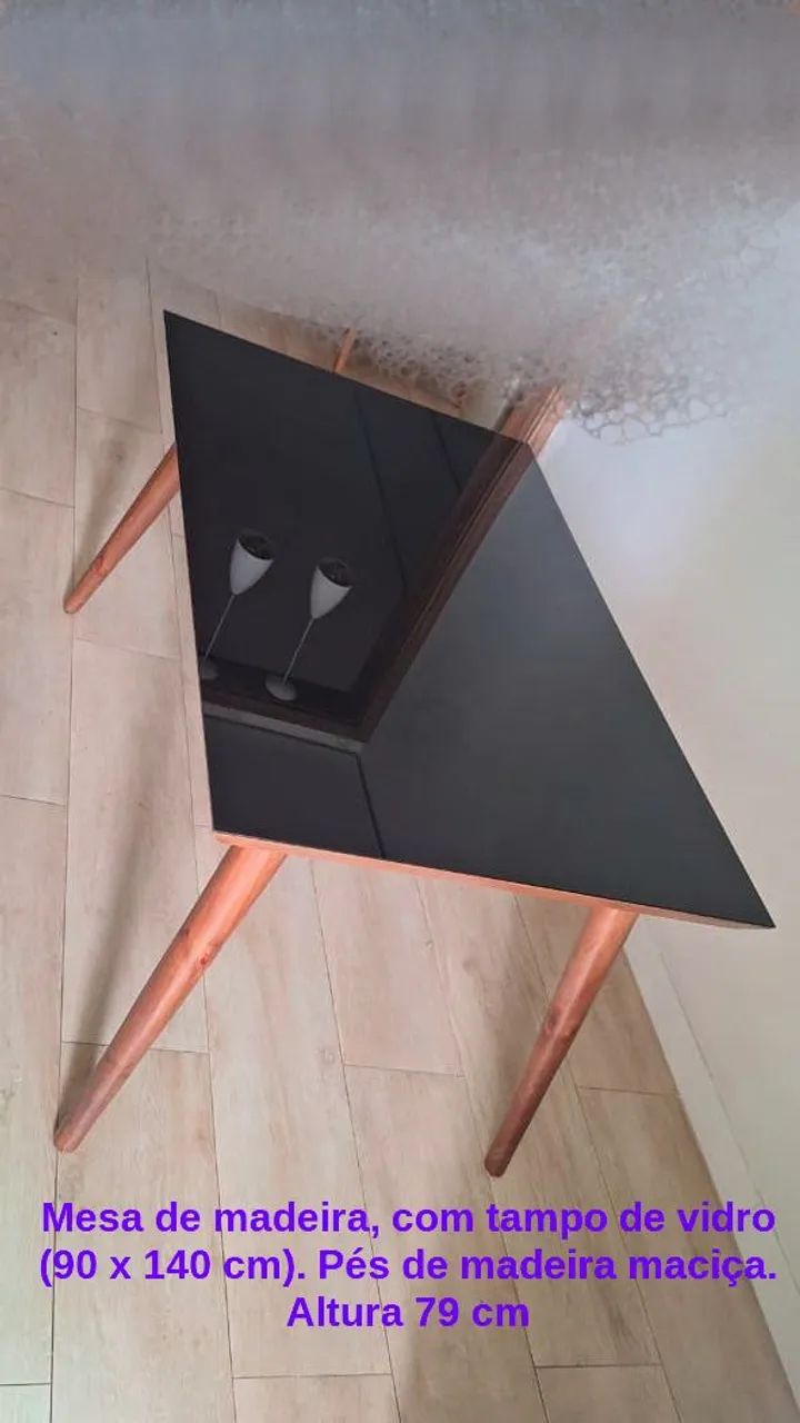 Mesa tampo de vidro