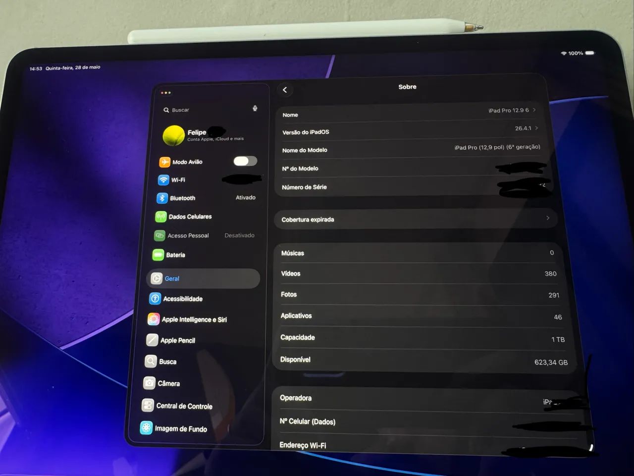 iPad Pro 12.9polegadas M2 1TB wifi+celular Apple Pencil e Apple keyboard 16gb ram - Foto 5