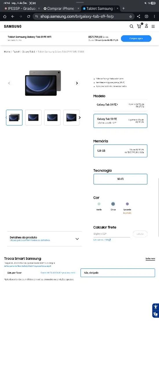 Vendo/Troco Tab s9 Fe  - Foto 4