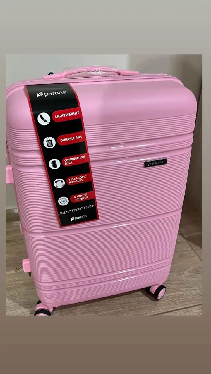 Mala de viagem rosa nunca usada  - Foto 3