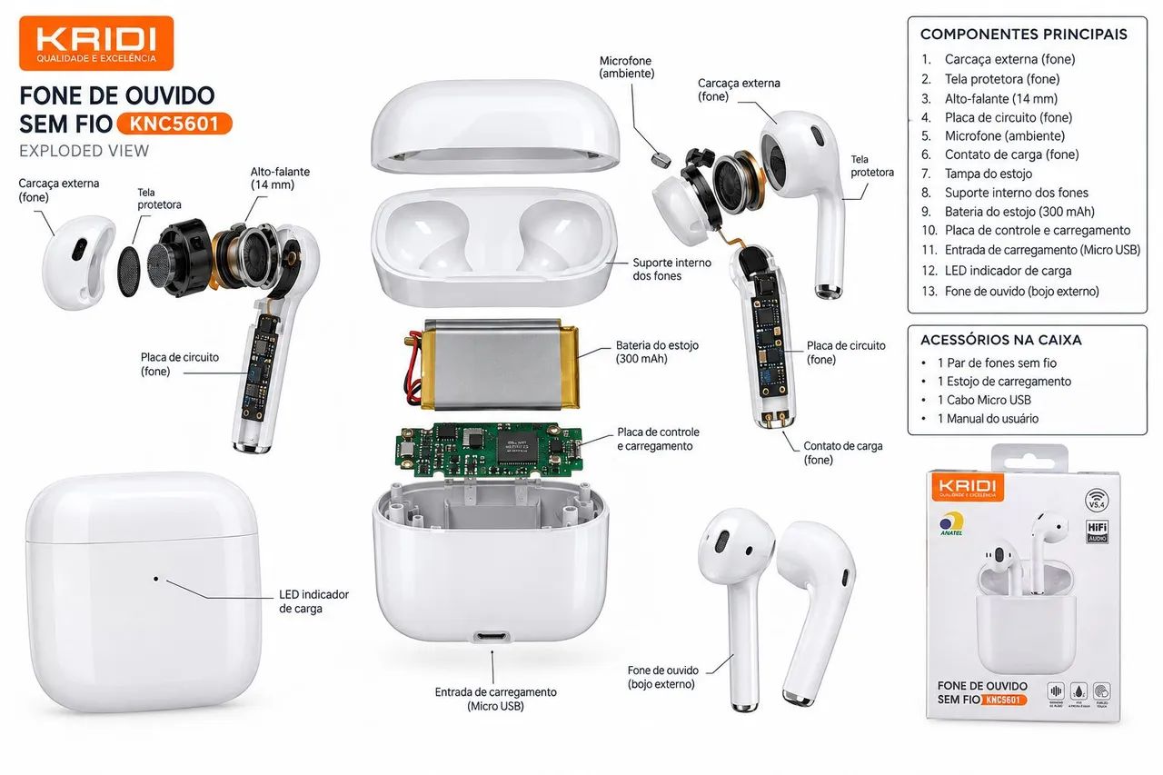 FONE BLUETOOTH, LACRADO KAIDI - Foto 2