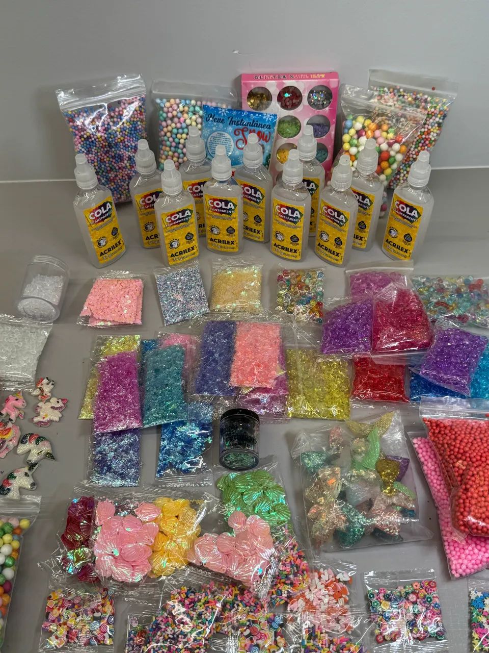 Super kit de slime/ artesanato com glitter, bolinhas de isopor - Foto 2