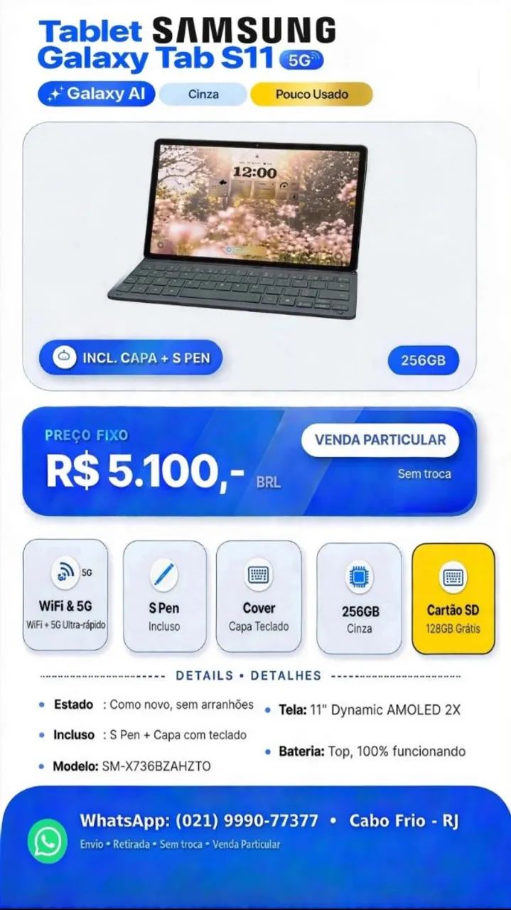 Samsung Tablet Galaxy S11 5G 256GB 