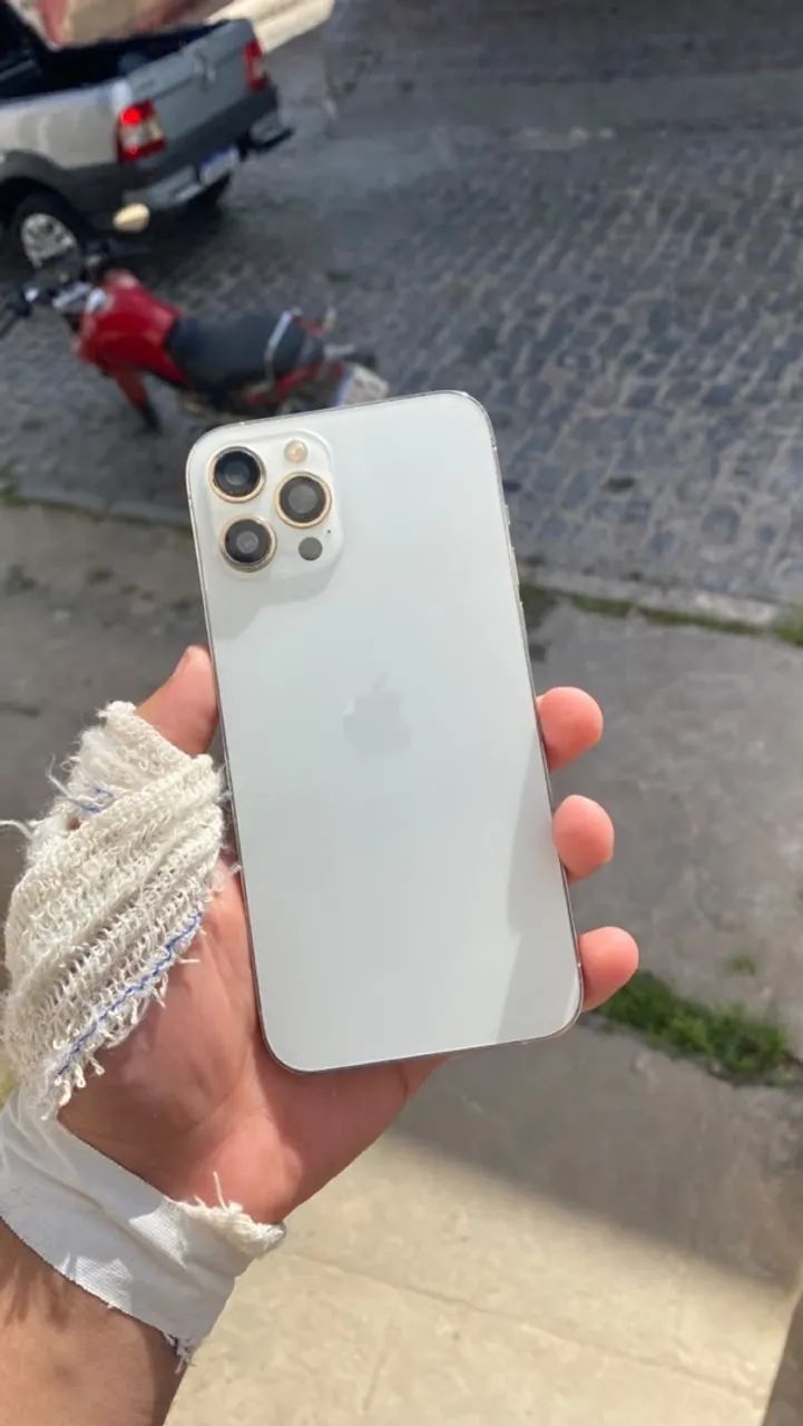 IPHONE 12 pro max branco perfeito estado (Face ID off) troco em iPhone 13 - Foto 2