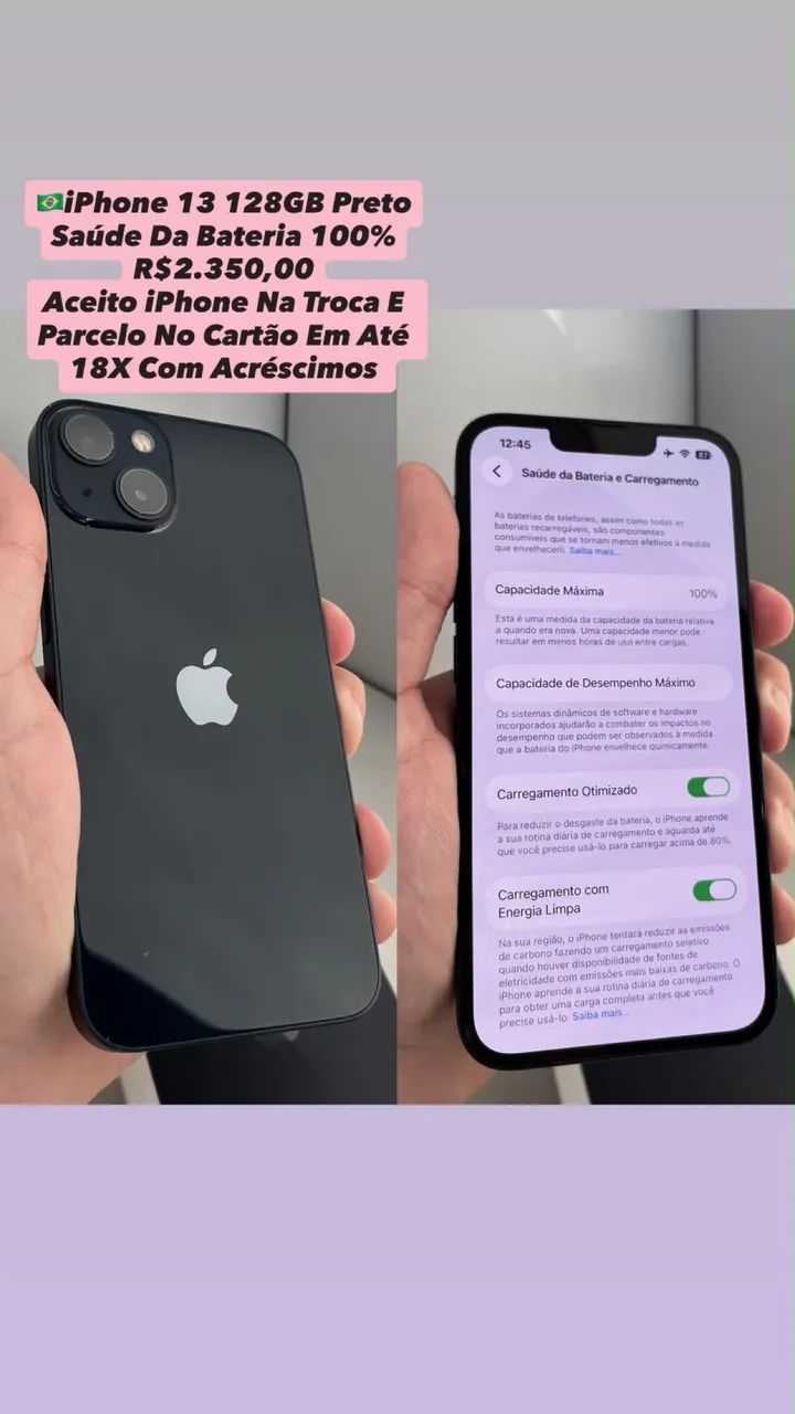 iPhone 13 128GB Preto - Aparelho Usado