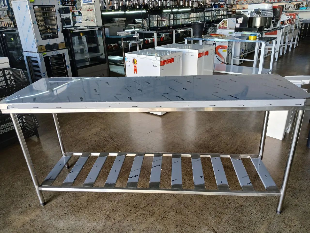 Mesa Inox 190x60 Gradeada Reforçada - Foto 3