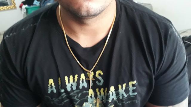 Cordão com crucifixo banhado 10x a ouro 18k - Foto 3