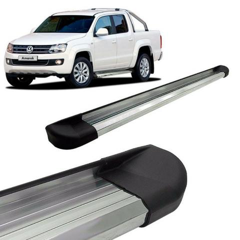 Estribo Plataforma Alumínio Anodizado C/ Ponteiras Pretas - Volkswagen Amarok - Foto 2