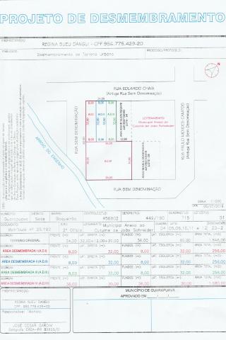 Terreno medindo 8x32m2
