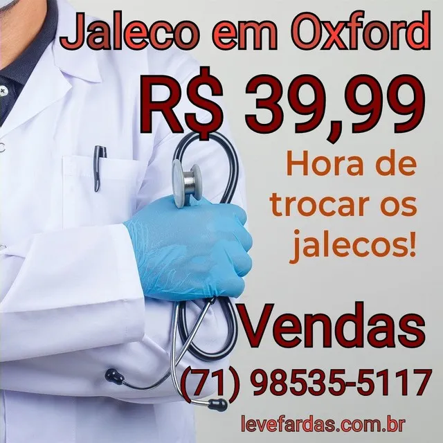 Jaleco em Oxford - Saúde / Estética / Beleza