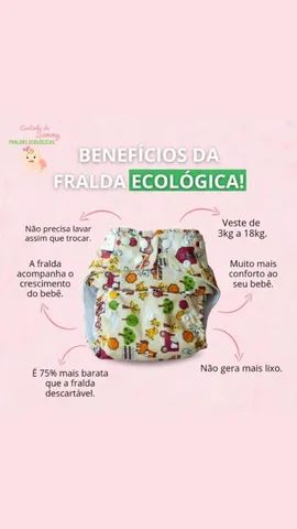 Fralda ecológica com absorvente - Foto 2