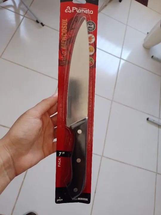 Faca de Cozinha 7'' Grande- Nova