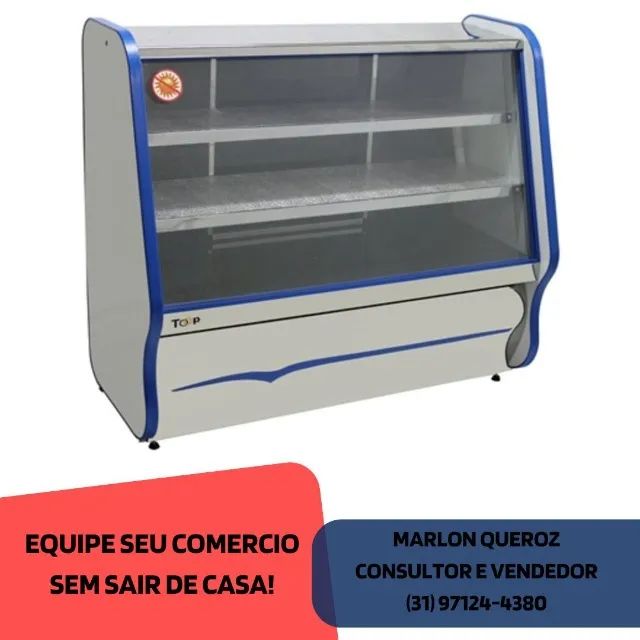 Balcao Refrigerado Ormifrio 1,25M Branco e Azul