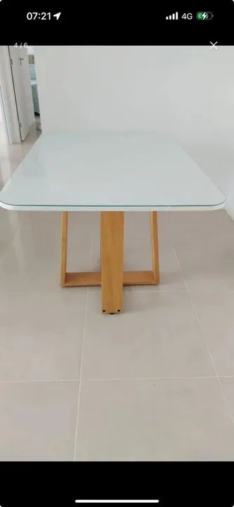 Mesa de vidro retangular 110x80 - Foto 2