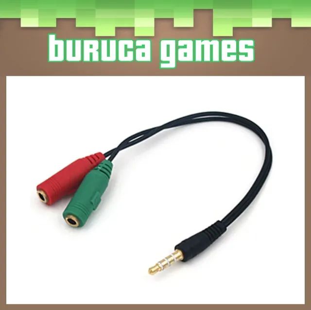 Cabo adaptador com 1 plugue P3 macho e 2 plugues P2 fêmea (fone/microfone) - Foto 3