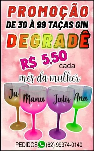 Taças Gin promoção dia da mulher