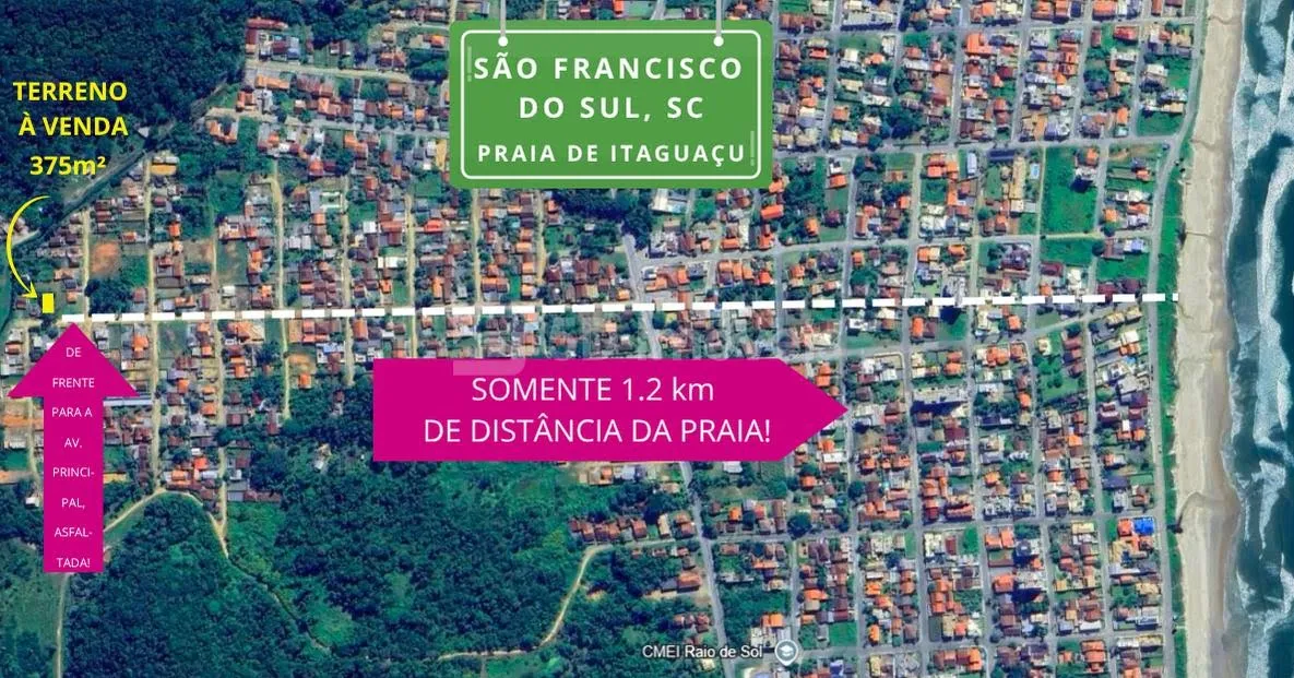 Lote / Terreno - 375m² - Itaguaçu - São Francisco do Sul, SC