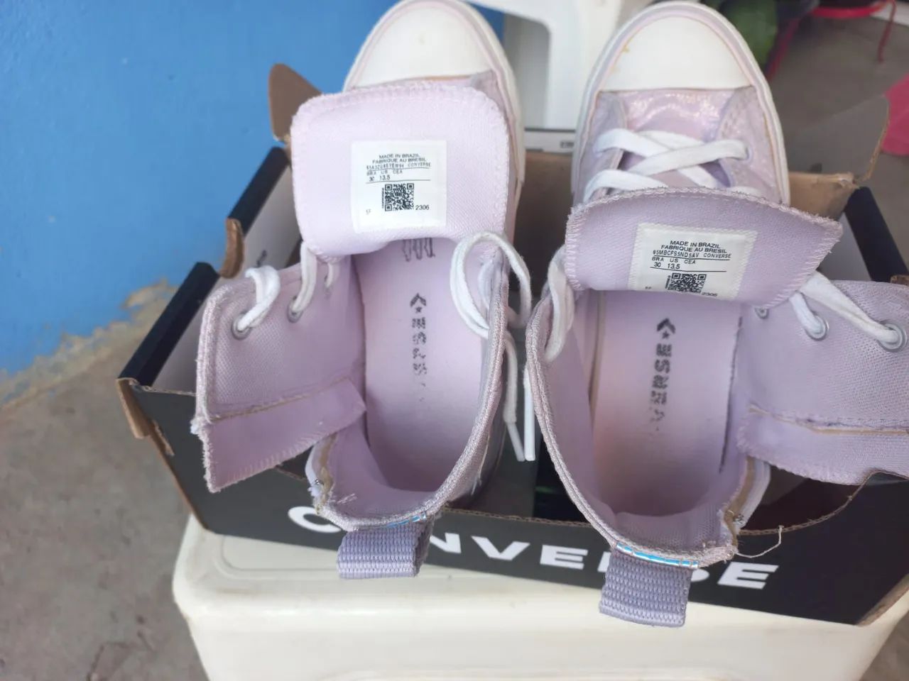 Tênis Allstar Glitter Lilas Converse Infantil - Tamanho 30 - Foto 5