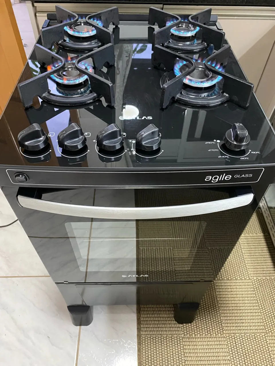 Fogão Mesa Vidro Automático Seminovo Entrego