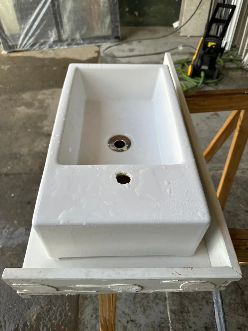 Pia de banheiro quartzo branco 