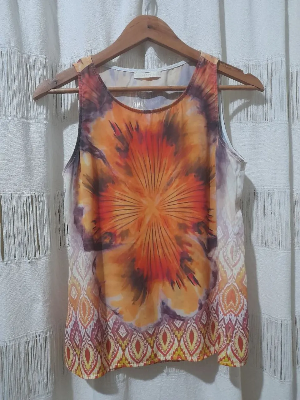 Blusa Feminina Estampada Floral Laranja
