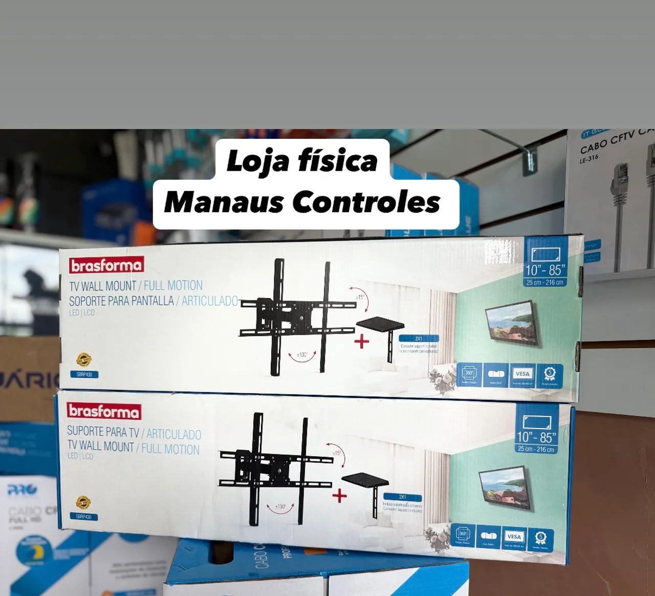 Suporte para TV Articulado Brasforma 10"-85"